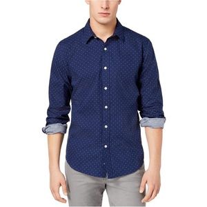 NWOT American Rag navy blue with white dots button down